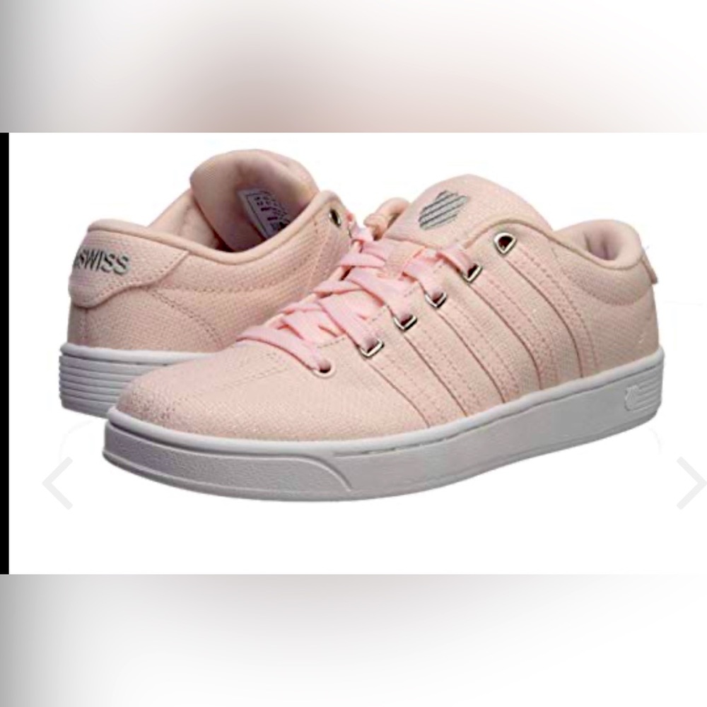 NWOT K-Swiss Women's Court PRO II Sneaker, Rosewater/White/Glitter 7.5 M US